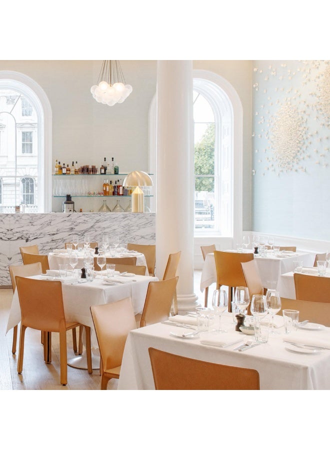 موردلي عبوة واحدة من غطاء طاولة أبيض اللون بمقاس 60 × 84 بوصة، غطاء طاولة مستطيل الشكل لطاولات بطول 4 أقدام - مصنوع من البوليستر المقاوم للبقع والتجاعيد وقابل للغسل، مناسب لتناول الطعام وحفلات الزفاف والمآدب والحفلات والبوفيهات والمطاعم. - Image 5